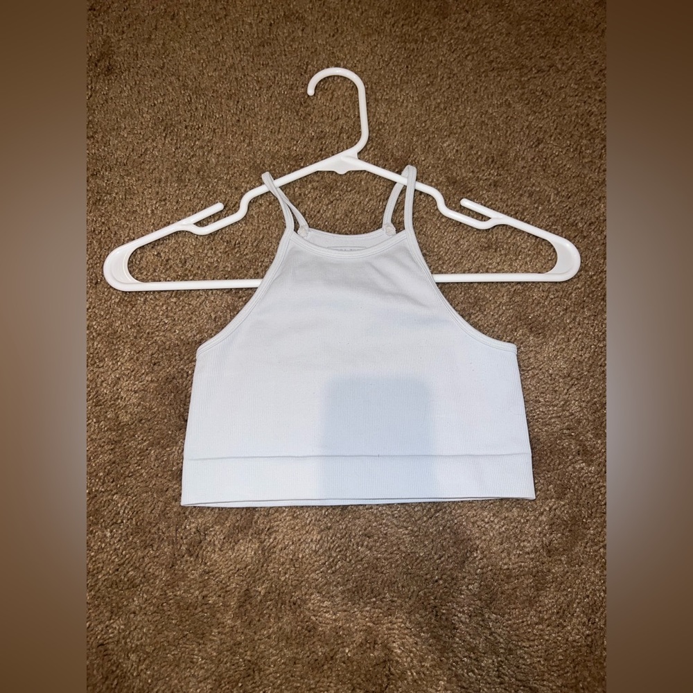 Baby blue halter crop top